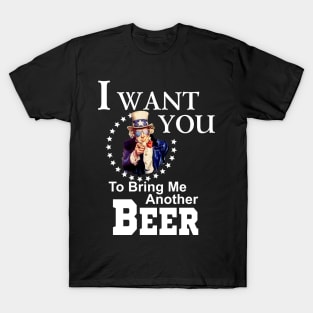 Uncle Sam Beer Me 4th of July Patriotic American Glasses T-Shirt